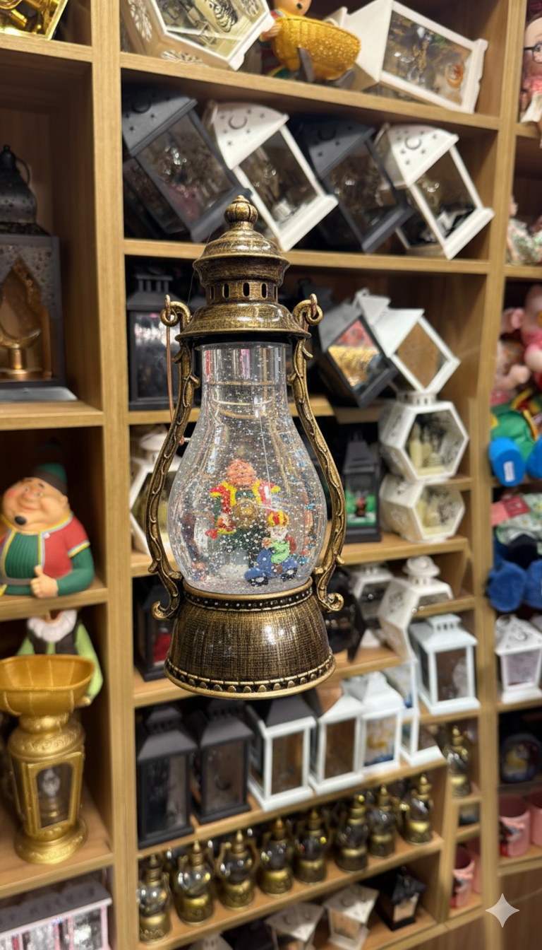فانوس رمضان جليتر مضيء بتصميم كلاسيكي