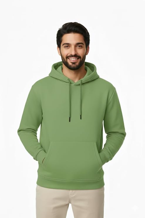 هودي سادة ثقيل لون زيتوني